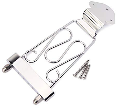 Alnicov 6-saitiger Jazz-Archtop-Gitarre, Trapez-Saitenhalter, mit Drahtrahmen, hohl, halbhohl, E-Gitarre, Chrom