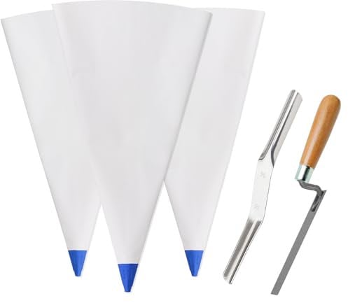 Bolsa para lechada de azulejo, 12 pulgadas por 24 pulgadas, bolsa de sellador de mortero de mampostería resistente, herramientas de mortero para bolsa de lechada de cemento (30 x 61 cm, 3 unidades)