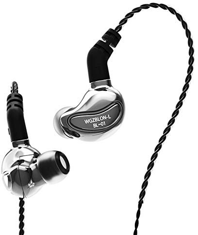 HiHiHear H HIFIHEAR BLON BL01 - Auricolari in-ear, 10 mm, biology fiber diaframma, in lega di zinco lucidata, per monitor HiFi (nessun microfono, argento)