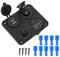 Pannello Interruttori a Levetta, 12V 4 Gang LED Pannello Interruttori a Levetta Voltmetro Accendisigari Dual USB per Barca Auto(blu)