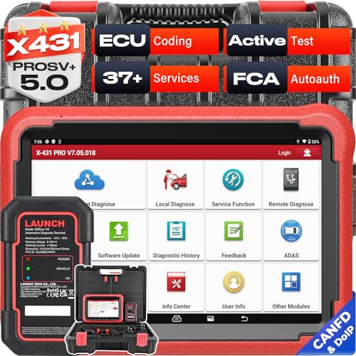 LAUNCH X431 PROS V+ 5.0, 2024 Brandneu OBD2 diagnosegerät, OE Level Vollsystem Diagnosegerät KFZ, mit 37+ Sonderfunktionen, Bi-Directional Control, IMMO Service, Schlüsselprogrammierung, ECU-Codierung