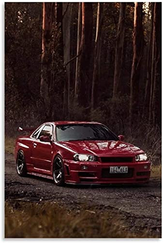 5d Diamond Painting Diamant Bilder FüR Erwachsene Und Kinder JDM Car GTR R34 Sportwagen DIY Kreuzstich Arts Craft Kristall Strass Stickerei 23.6x35.4(60x90cm) Kein Rahmen