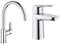 GROHE BauEdge Kitchen Faucet, Tool-Less Installation, 360° Swivel, Chrome Finish, Silver