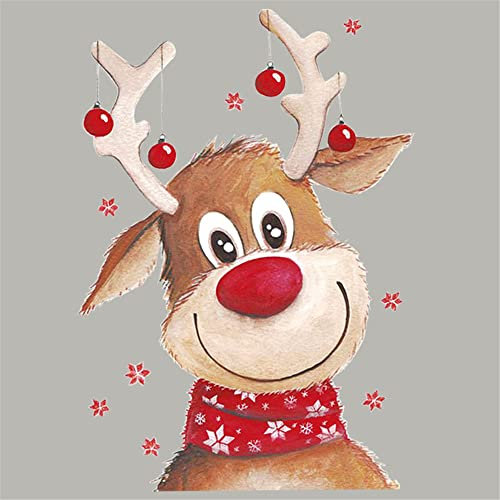 GIVBRO Aufnäher zum Aufbügeln, Wärmeübertragung, Aufkleber, Patches, Weihnachten, Elch, Applikation, Aufkleber für Aldult Kleidung, T-Shirt, Jacken, Jeans, Tasche
