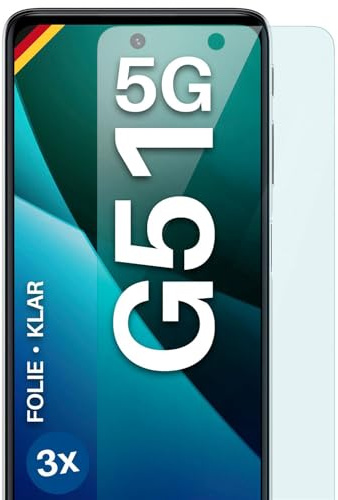 moex für Motorola Moto G51 5G Schutzfolie Displayschutz Folie Ultra-klar HD 0,2 mm kompatibel mit jeder Hülle, Anbringen ohne Blasen, Handyfolie Extra Kratzfest, FlexProtect 3 Stück