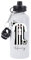 Personalised Football 600ml White Aluminium Sports Water Bottle Back to School Gift for Kids, Customised with Name / Number / Text with Football Shirt Black & White Horizontal Stripes Jersey (D18)