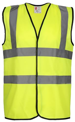 Fort - Yellow Hi-Vis Mens Vest, Size 2XL - EN471 Class 2 High Visibility Safety Coat with Velcro Fastening - Lightweight Reflective Workwear for Construction, Warehouse, Road & Site Use
