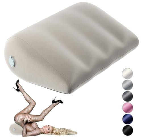 liebesfreunde® Aufblasbares Sex Kissen mit hautfreundlichem Bezug, Liebeskissen für Verschiedene Sex-Stellungen, beige
