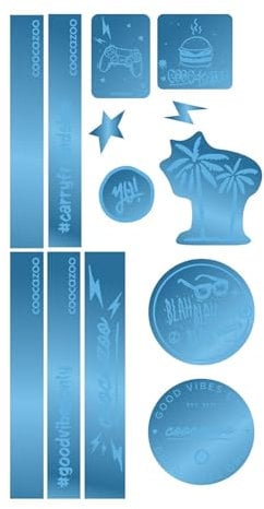 coocazoo Reflektierendes Sticker-Set Blue, trendig, Coole Motive, Sichtbarkeit im Straßenverkehr, wasserabweisend