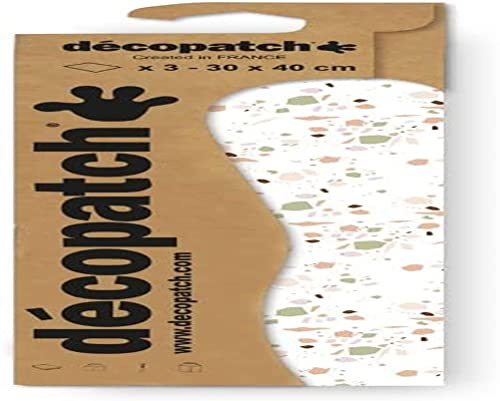 Décopatch C878C - A pocket of 3 sheets of paper - Printed patterns, various shapes - 30x40 cm