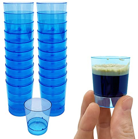 Bicchieri ciuccio in plastica confezione da 100 pezzi ciuccio resistente usa e getta perfetto per feste di compleanno celebrazioni matrimoni Festival colore (azzurro) 30 ml
