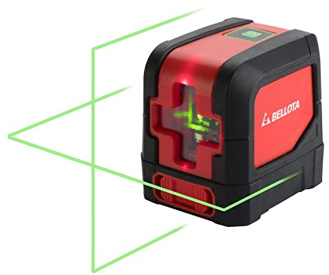 Bellota NIV20V - Nivel láser autonivelantes en cruz verde 20 m para trabajos de nivelación