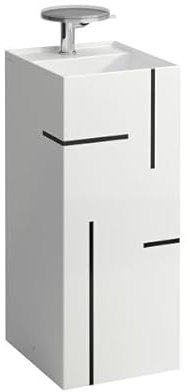 Laufen Kartell Waschtisch freistehend, 3 Hahnlöcher, ohne Überlauf, 375x435x900, Farbe: Linien schwarz