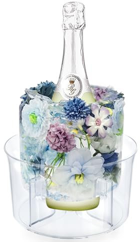 Ice Molds, Ice Bucket, Ice Mold Wine Bottle Chiller, DIY Champagne Cocktails Clear Bucket Freezer Chiller, Any Floral or Fruits Decoration for Party, Wedding and Celebration, Beautiful with Creative