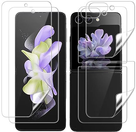 ZCDAYE Two Sets Screen Protector for Samsung Galaxy Z Flip 5 5G, HD Clear Soft Protective Film for Galaxy Z Flip 5 - Transparent