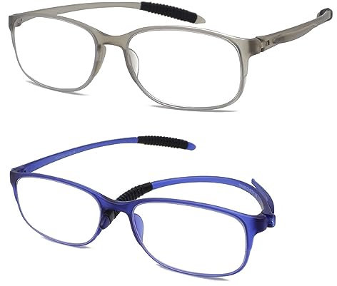 Mcoorn Occhiali da Lettura Filtro Luce Blu per Uomo Donna, Flessibili Leggeri per Computer/Cellulare, Diottrie +2.5