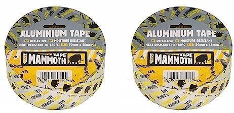 Everbuild Mammoth Aluminium Tape | Heat and Light Reflective Aluminium Foil Tape for Protecting Wires and Pipes - Silver - 50mm x 45m (Pack of 2)