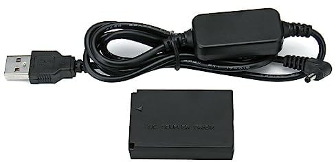 NATEFEMIN LP-E12 AC Power Adapter Dummy Battery for Canon EOSM, M2, M10, M50, M100, M200, M50 Mark II Digital Camera