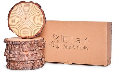 Elan Rondin de Bois 17-19 cm de Diamètre 10 pièces, Rondin Bois, Rondelles Bois, Rondin de Bois Deco, Bois Brut, Rond Bois, Rond en Bois, Rond de Bois, Tranche de Bois, Rondelle de Bois Deco