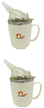 Lurrose Tasse Getränke 2st Behindertenbecher Becherdeckel Aus Edelstahl Senioren Pokal Bruchsicherer Trinkbecher Fütterungsbecher Für Patienten Schnabelflaschen Tasse Ältere Erwachsener