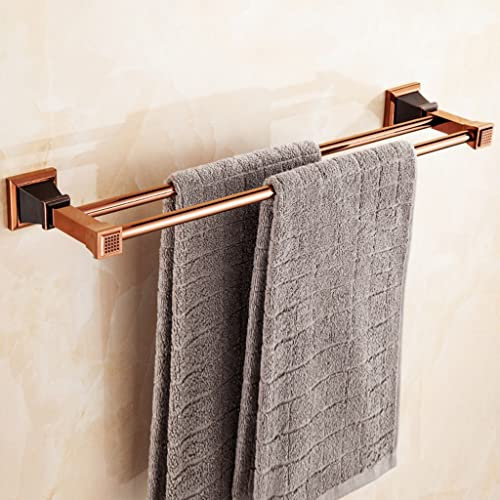 Handtuchhalter, Badezimmer-Handtuchhalter, Badezimmer-Handtuchhalter, Roségold-Badezimmer-Anhänger, t Badezimmer-Rack-Handtuchhalter (Color : Double Pole)