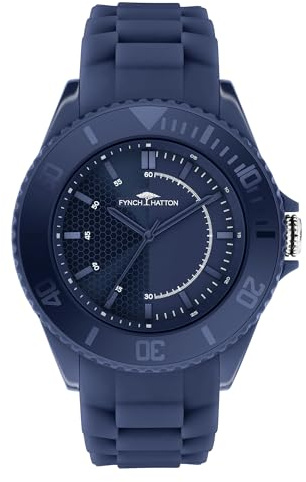 Fynch Hatton Herren Analog Quarz Uhr mit Silikon Armband FHT-0021-PQ