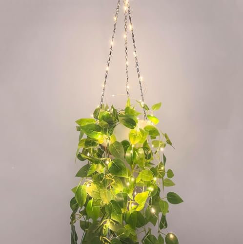 HanYun 2 Stück Künstliche Hängepflanze für Hängetopf, Indoor hängende Blumentöpfe Gefälschte Hängepflanze mit Topf Hängeampel Blumentopf für Hochzeit, Garten, Hängekörbe, Wand Dekoration