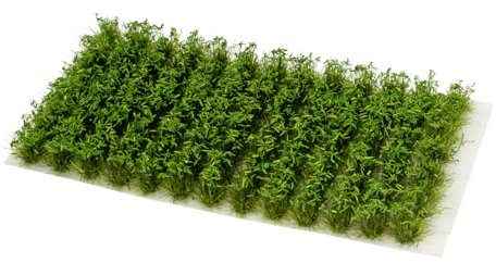 Warmtree 104 Stück Statische Grasbüschel Modell Gras Büschel Eisenbahn Kunstrasen Miniatur Krieg Gaming Gelände DIY Modell Eisenbahn Landschaft Krieg Gaming Landschaft (Dunkelgrün Granulat)