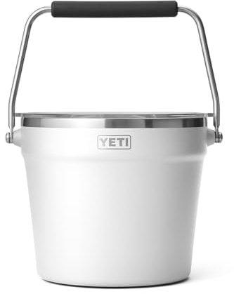 YETI Rambler Beverage Bucket, Double-Wall Vacuum Insulated Ice Bucket with Lid, White