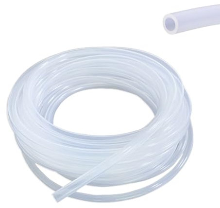 Tuyau en silicone de 2 m (diamètre intérieur 8 mm, diamètre extérieur 10 mm), tuyau de qualité alimentaire, tuyau flexible en caoutchouc de silicone pour huile, ménage, transfert d'eau, eau potable