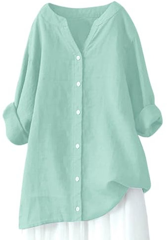 Damen Leinenbluse Mode Off Shoulder top Bluse Sommer leinen Shirt Kurzarm damenblusen Langarmshirt grünes Tshirt ragwear