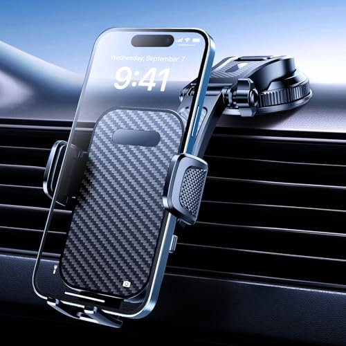 Tsryrlr Soporte Movil Coche, 2024 última Versión Suporte Telemovel Carro para Parabrisas & Salpicadero, Soporte Telefono Coche Universal para 4.7-7 iPhone/Teléfonos/GPS