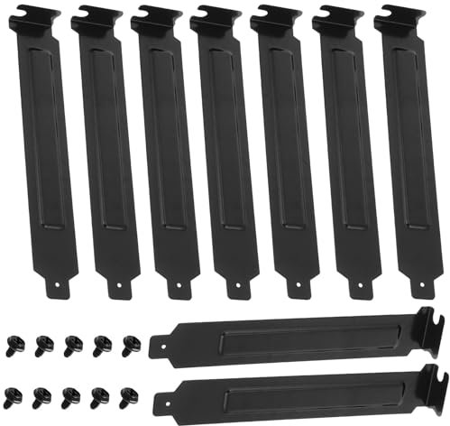 PCI Slot Abdeckung, 10 Stück PCI Steckplatzabdeckung, Hartstahl Staubfilter Abdeckplatte, Nicht Porös, mit Schrauben, Schwarz