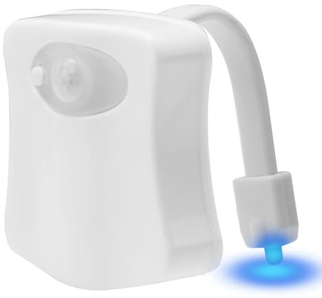 brileze Toilet Bowl Night Light, 16 Colors Motion Sensor Toilet Night Light Adjustable Motion Activated Toilet Bowl Seat Lamp for Bathroom Washroom Accessory (No Batteries Included)