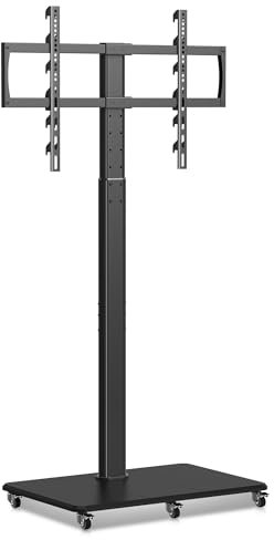 XINLEI Soporte de TV enrollable con ruedas, altura regulable, para pantallas planas de 42 a 70 pulgadas de hasta 40 kg. Máx. VESA 600 x 400 mm