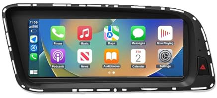 Ninetom Autoradio 8,9 Zoll Touchscreen mit kabellosem Carplay und Android Auto für 2009–2017 Audi Q5 mit 3G MMI+ System, unterstützt Mirrorlink, Kamera, Navigation