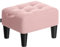 SONGMICS Sitzhocker, Fußhocker, Samt, Hocker, Dicke Polsterung, bis 150 kg belastbar, für Wohnzimmer Schlafzimmer Eingangsbereich, pastellrosa-tintenschwarz LOM501R01