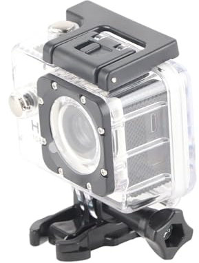 Zisemeil Action Camera 1080HD 30Fps Video and 12MP Photos for Outdoor Sports, with Shell for 30m Underwater, Accessories for Helmets, Bikes, Surfboards, Cars (White)
