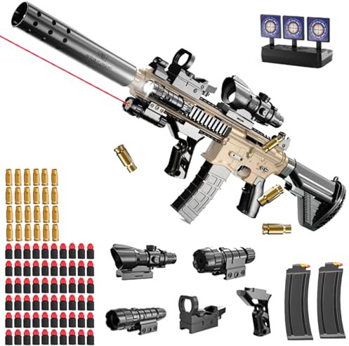 Pistola giocattolo per bambini,pistola con proiettili morbidi M416,blaster giocattolo in schiuma,pistola giocattolo per adulti e bambini dai 14 anni in su (Nero e giallo)