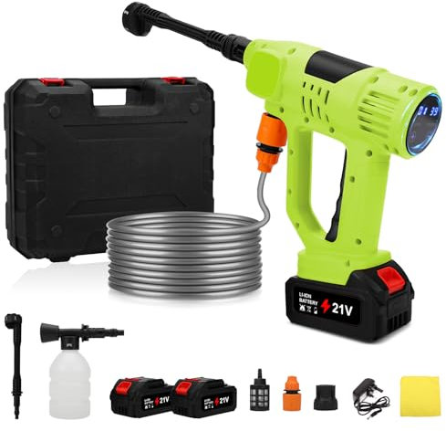 2025 Upgrade Cordless Pressure Washer,900PSI Battery Powered Pressure Washer with 6-in-1 Nozzle, 10 Speed Adjustment,Battery Display,Portable Power Washer for Car/Garden/Floor/Yards