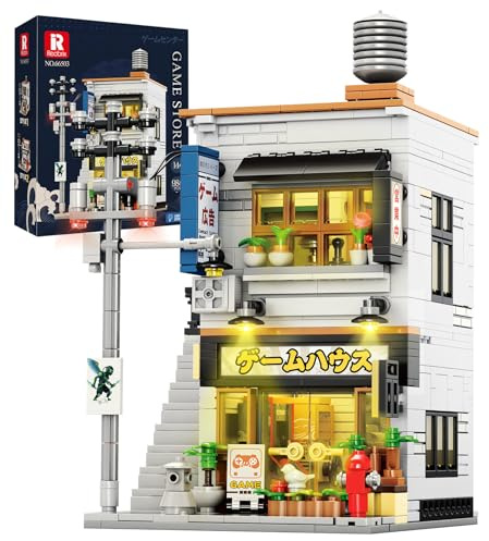 Reobrix Japanese Building Toys with Light, 2 in 1 Game Store City Display Model Home Decor, 66503 Collectible Construction Architecture Gift for Adult Boys Girls 14+ (984 Pcs)