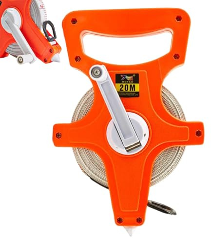 Maßband – Glasfaser 30 m | PVC-ABS-Lineal: stoßfest, leicht zu verriegeln, konische Heringe für präzise Messungen, professionell für Zuhause und auf Baustellen