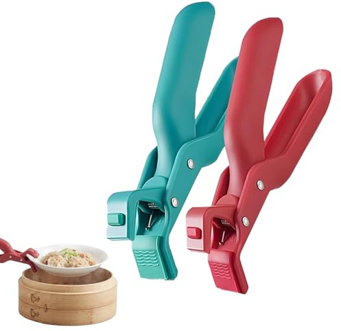 2 Pack Anti-Scald Bowl Holder Clips Heat Resistant Silicone Gripper Non Slip Hot Dish Tongs for Kitchen Microwave Air Fryer Oven
