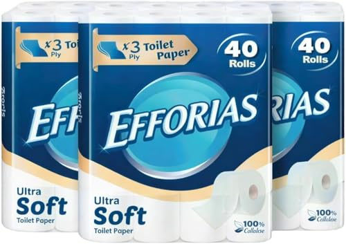Luxury 3-Ply Toilet Tissue – 120 Rolls | Soft Quilted Bathroom Tissue | Premium Unscented Toilet Paper for Home, Office & Hospitality | Strong, Absorbent & Septic Safe