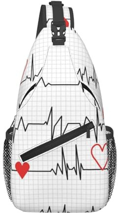 BYwenhopnbs Calling Nurses EKG StripeSling Bag für Herren Crossbody Kleiner Reise-Schulterrucksack