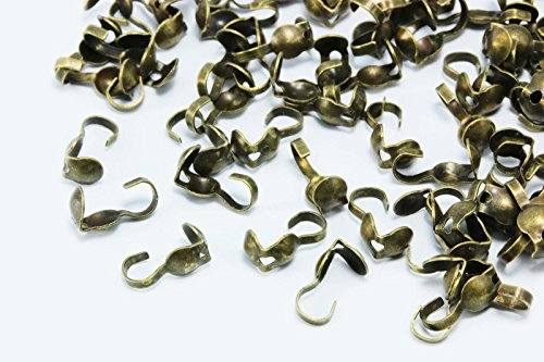 INWARIA Klappkapseln Kalotten Öse Quetschkalotten Farbwahl Endstücke Doppel-Loop, S62-3 (8 x 4mm - 100 Stück, Bronzefarben)