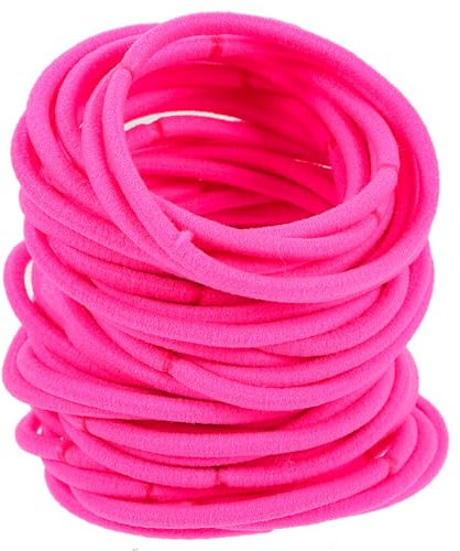 Frcolor Elastische Haargummis, kein Metall Keine Schäden Pferdeschwanz Inhaber Haar Gummibänder, Pack von 50 (Pink)