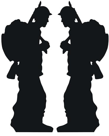 World War Soldier Silhouette Double Pack Lifesize Cardboard Cutout Fan Pack 175cm x 72cm, Includes 8x10 Star Photo
