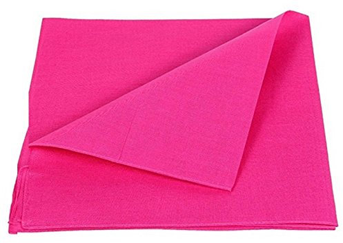PURECITY© Bandana Original Paisley Coton Foulard Qualité Supérieure Unité - Lot de 6 - Lot de 12-52cm x 52 cm - Tendance Accessoire de Mode Nouvelle Collection (29# Rose uni)