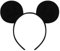 Lizzy Mouse Ear Headband for Unisex Birthday Halloween Parties Hen/Stag Night Party Fancy Dress Mouse Costume Accessories (Black Ear Mouse)
